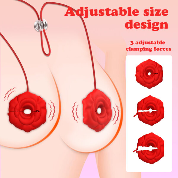 03 APP-Controlled Rose Breast Massager Nipple Clamp