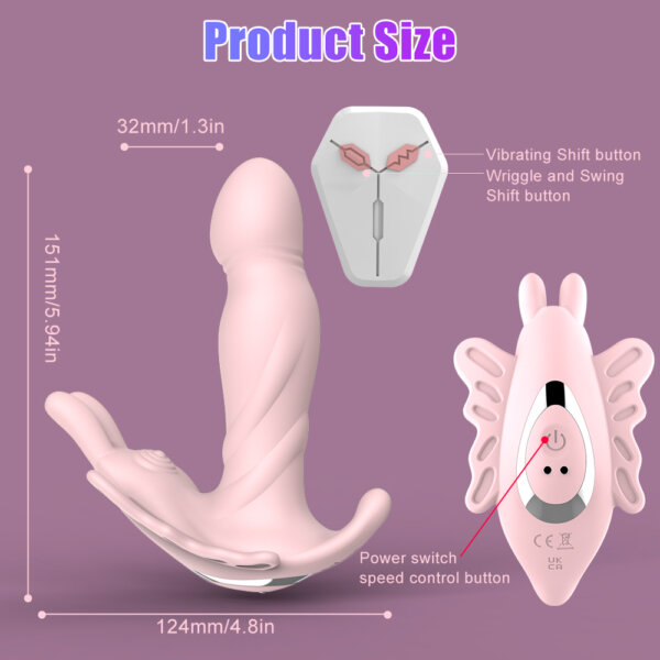 05-尺寸 Wearable Butterfly Wriggling Vibrator