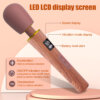 Powerful Wand Vibrator with Digtal Display and Wood Grain