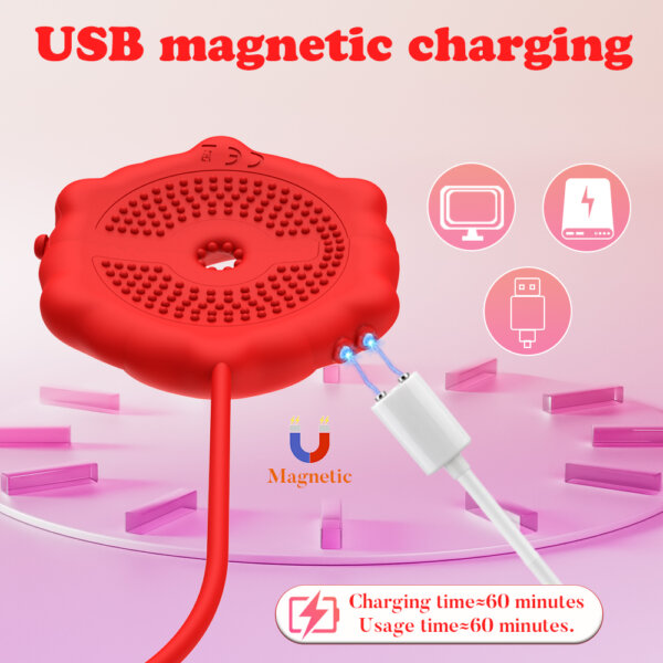 06 APP-Controlled Rose Breast Massager Nipple Clamp