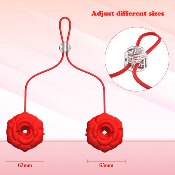 07 APP-Controlled Rose Breast Massager Nipple Clamp