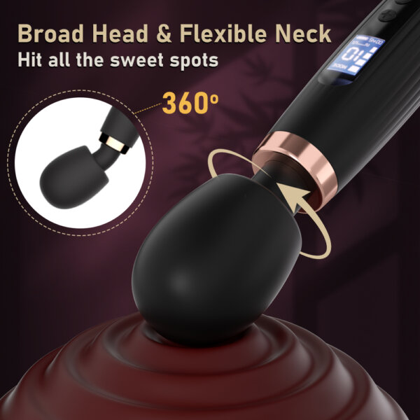 LED Display Slender Waist Massage Wand Vibrator