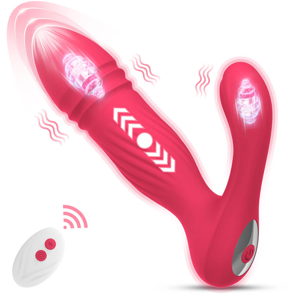 Thrusting Anal & Vagina Plug Vibrator
