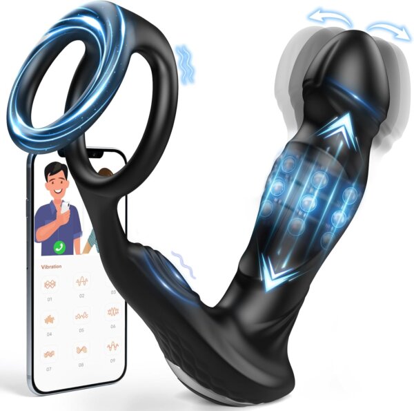 App Controlled Shura Waggling Vibrating & Pulling Prostate Massager