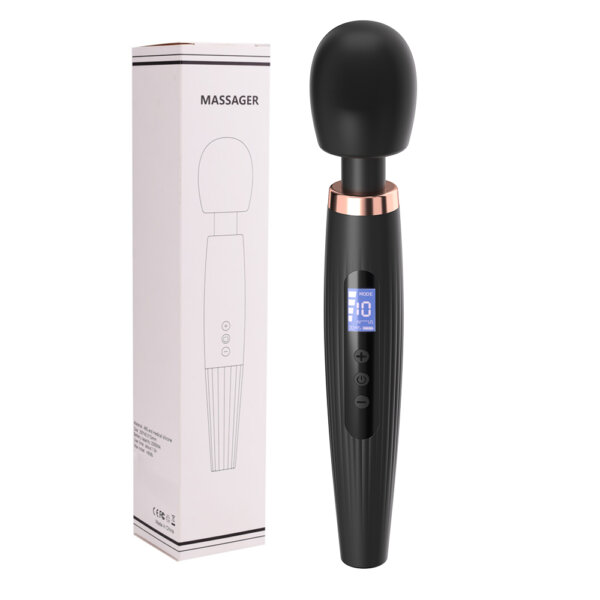 LED Display Slender Waist Massage Wand Vibrator