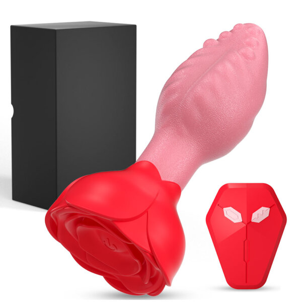 12 Remote Control Rose Butt Plug