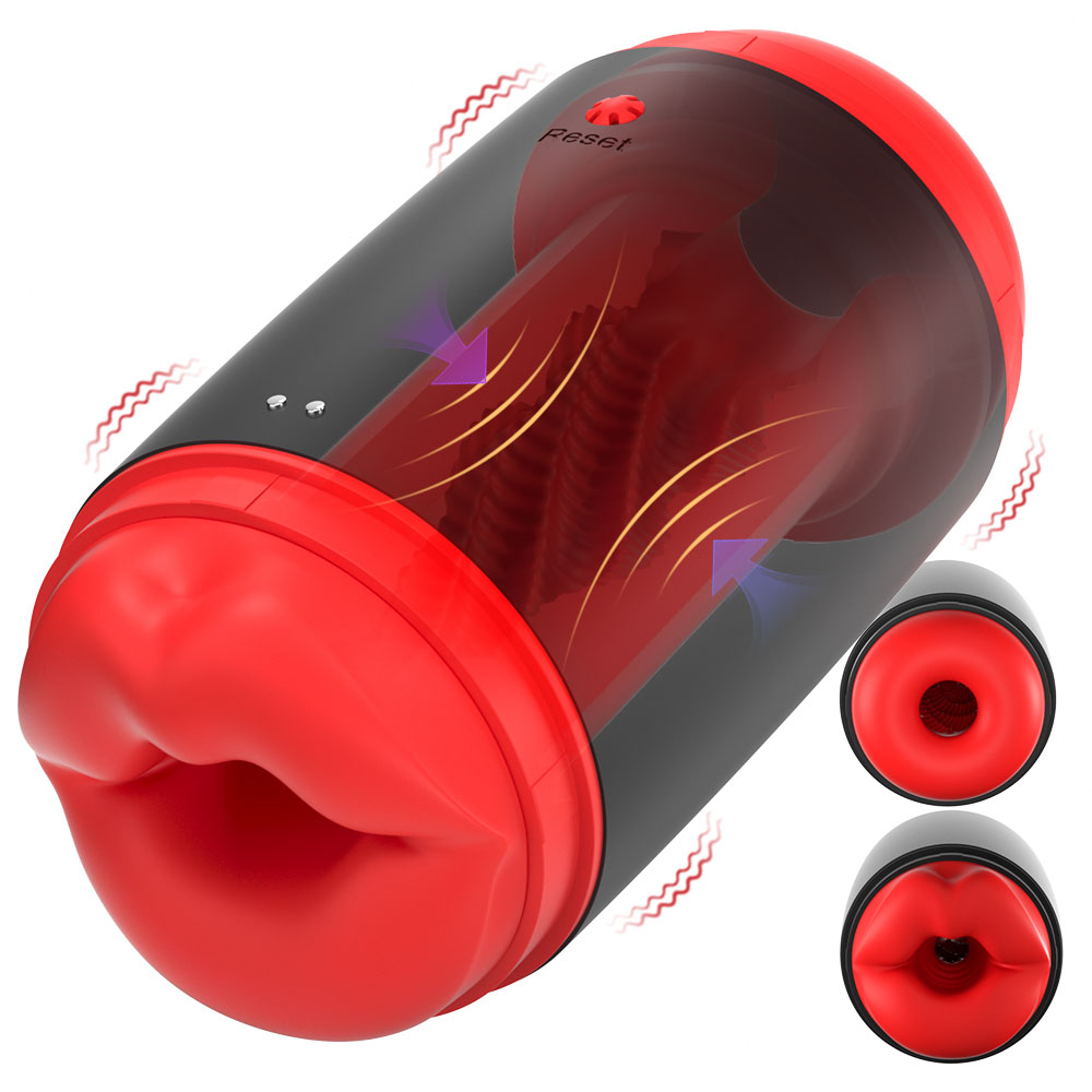 Double Entrance Auto Squeezable Male Masturbator