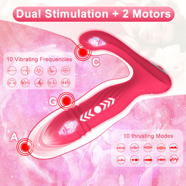2-2 Thrusting Anal & Vagina Plug Vibrator
