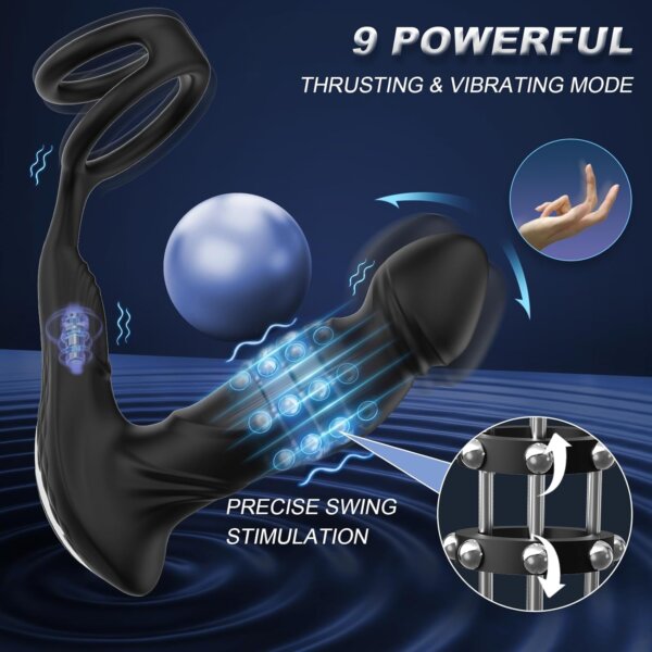 App Controlled Shura Waggling Vibrating & Pulling Prostate Massager