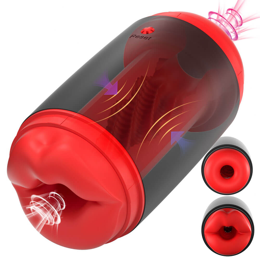 Double Entrance Manual Squeezable Male Masturbator