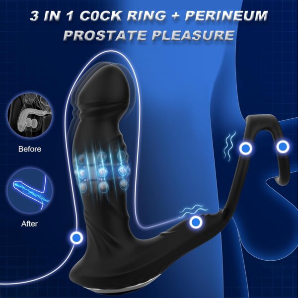 App Controlled Shura Waggling Vibrating & Pulling Prostate Massager