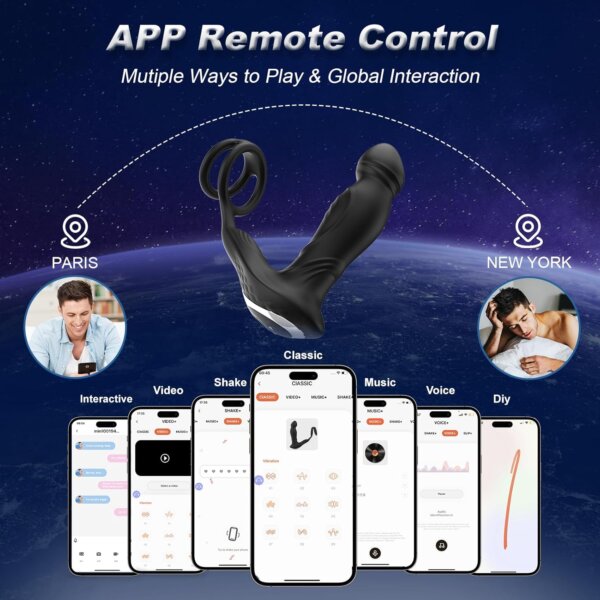 App Controlled Shura Waggling Vibrating & Pulling Prostate Massager