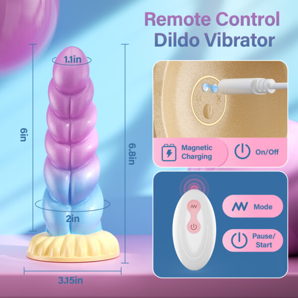 Unicorn Vibrating Fantasy Anal Dildo