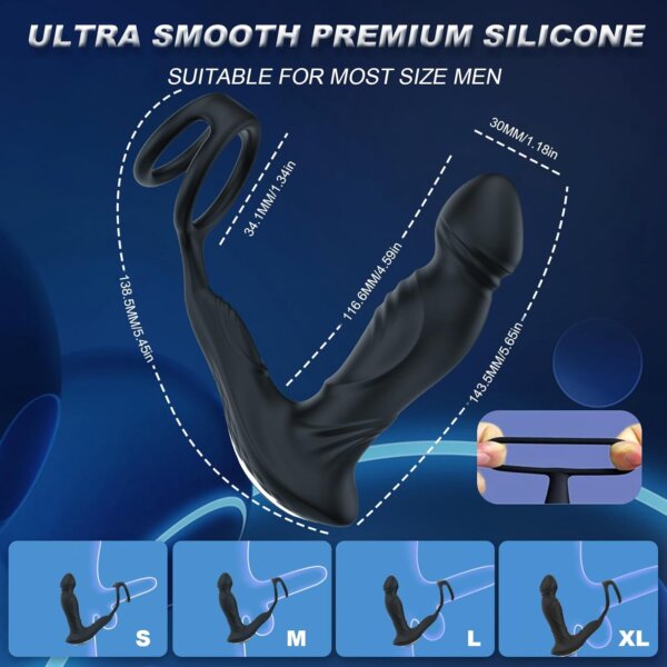 App Controlled Shura Waggling Vibrating & Pulling Prostate Massager