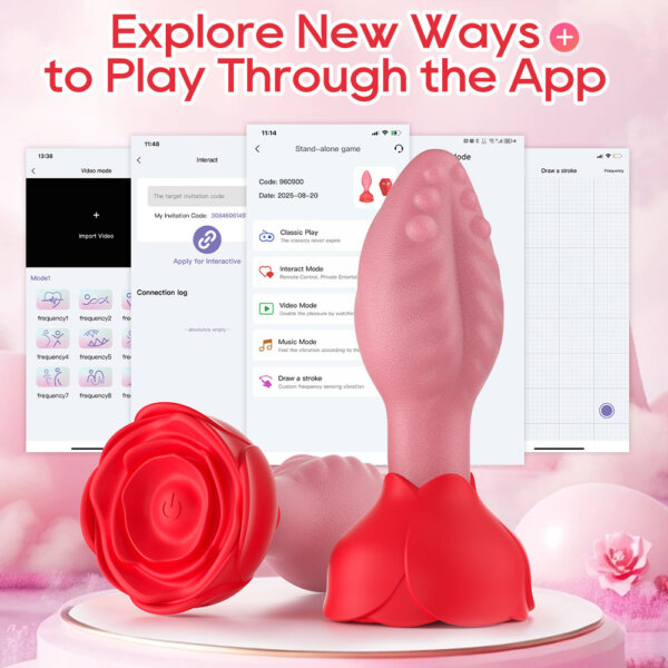 7 Remote Control Rose Butt Plug