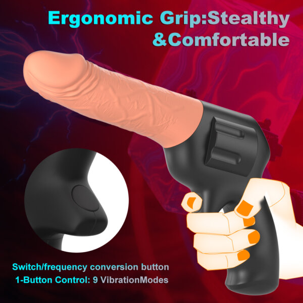 Gun Shape 3-in-1 Thrusting Dildo Female Masturbator